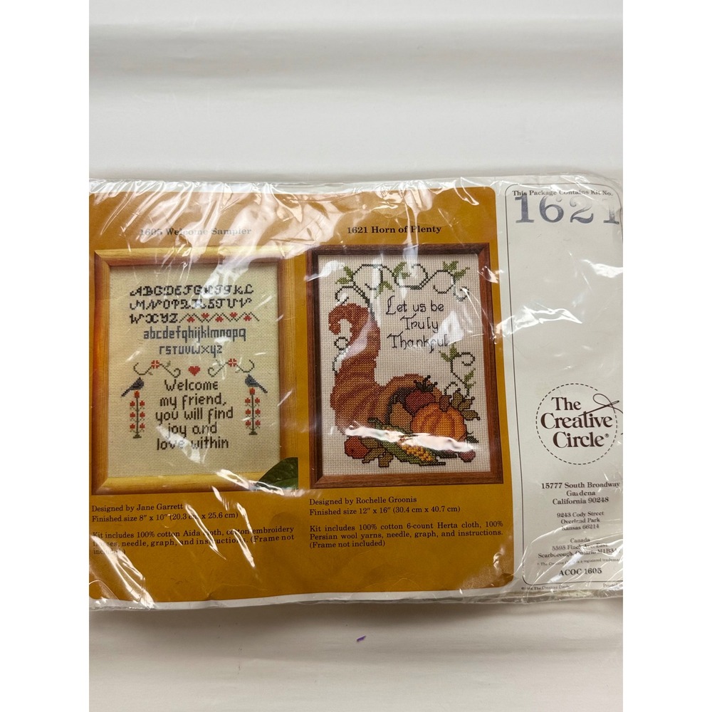 Vintage Cross Stitch Kit Creative Circle Horn of Plenty Midcentury Modern